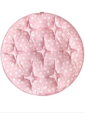 Moonsea Round 40" Nursery Baby Play Mat Pink With White Stars New